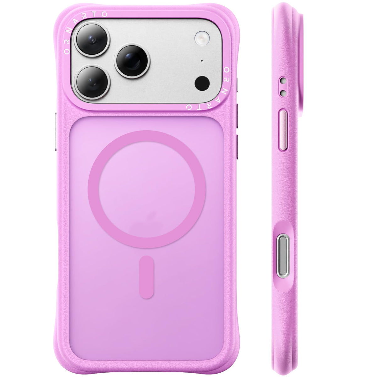 ORNARTO Magnetic for iPhone 17 Pro Max Case, Translucent Matte, Chalk Pink