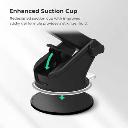 iOttie Easy One Touch Signature Dashboard & Windshield Universal Car Mount Phone Holder Desk Stand with Suction Cup Base and Telescopic Arm for iPhone, Samsung, Google, More Smartphones