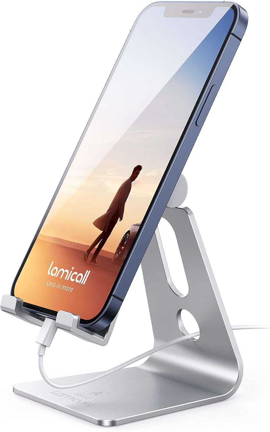 Lamicall Aluminum Cell Phone Stand, Adjustable Desk Phone Holder for iPhone