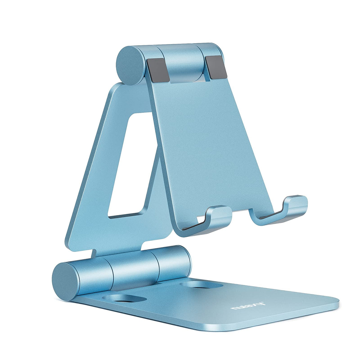 Nulaxy Full Aluminum Dual Folding Cell Phone Stand for Desk, Blue