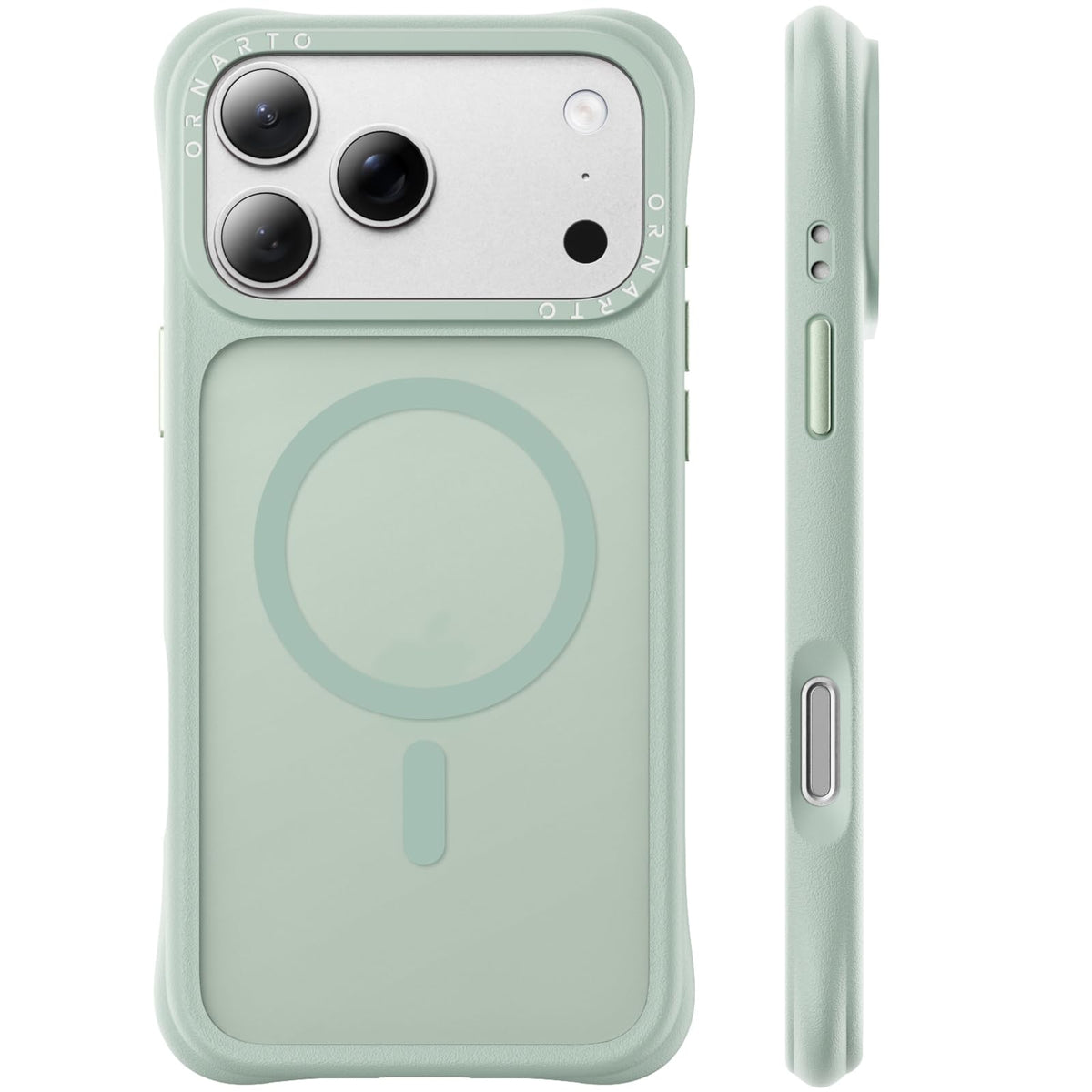 ORNARTO Magnetic for iPhone 17 Pro Max Case, Translucent Matte, Chalk Pink