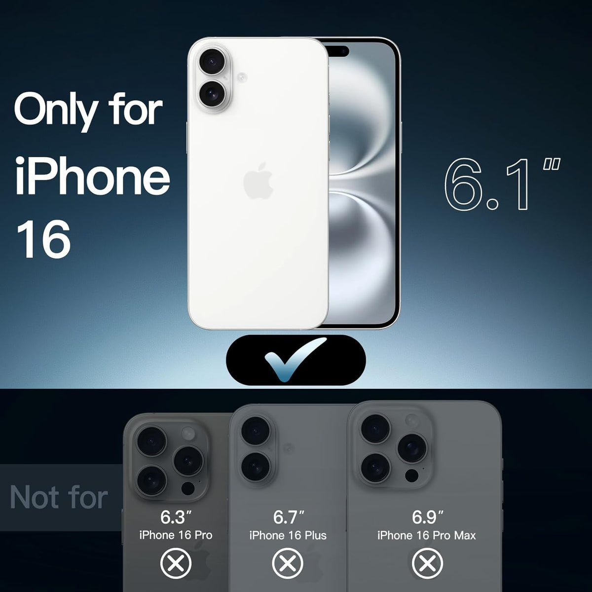 JETech Magnetic Case for iPhone 16, Clear