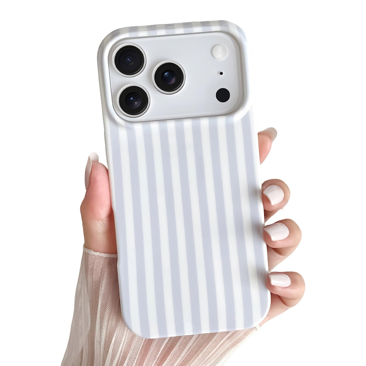Yeddabox for iPhone 16 Pro Case Cute Striped Phone Case Soft TPU Slim Shockproof Phone Cover for Women Girls, Pink and Yellow