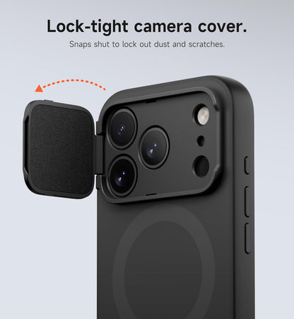 SURITCH for iPhone 17 Pro Max Case with Camera Control Cover, Camera Cover and Adjustable Kickstand, Compatible with MagSafe, Shockproof Bumper Protective Cases 6.9 Inch, Black