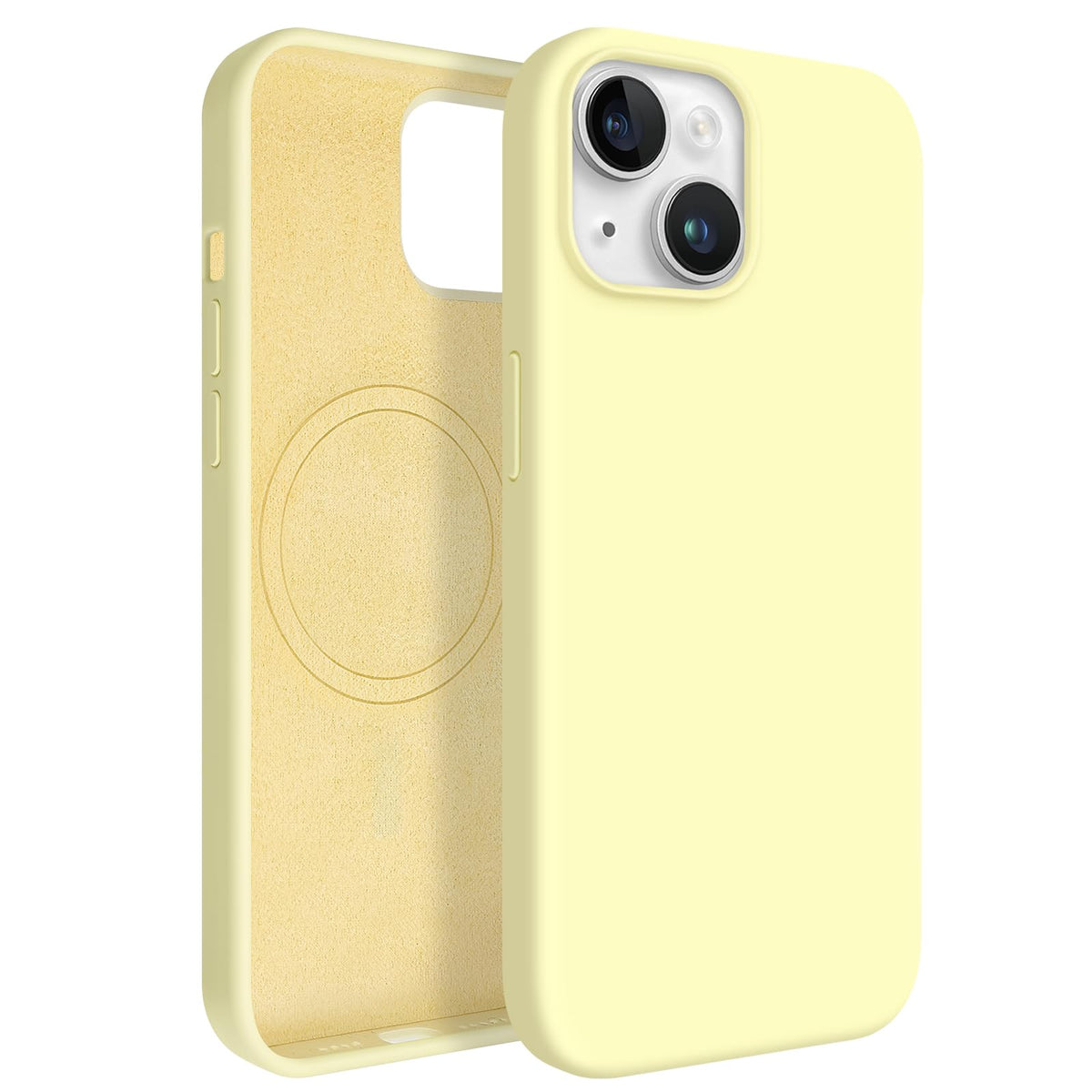 Newseego for iPhone 17 Pro Max Case with Camera Control Button, Solid Color Liquid Silicone Case for Women Girls Men Anti-Scratch Lining Shockproof Drop Protective Cover for iPhone 17 Pro Max-Yellow