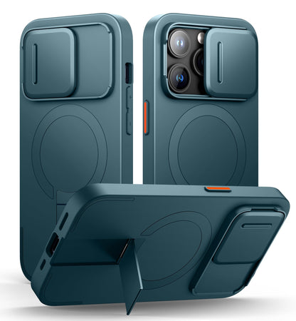 SURITCH for iPhone 17 Pro Max Case with Camera Control Cover, Camera Cover and Adjustable Kickstand, Compatible with MagSafe, Shockproof Bumper Protective Cases 6.9 Inch, Black