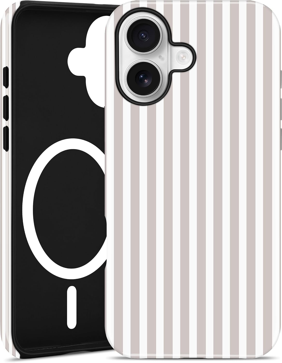 Magnetic Striped Phone Case for iPhone 17, Navy Blue