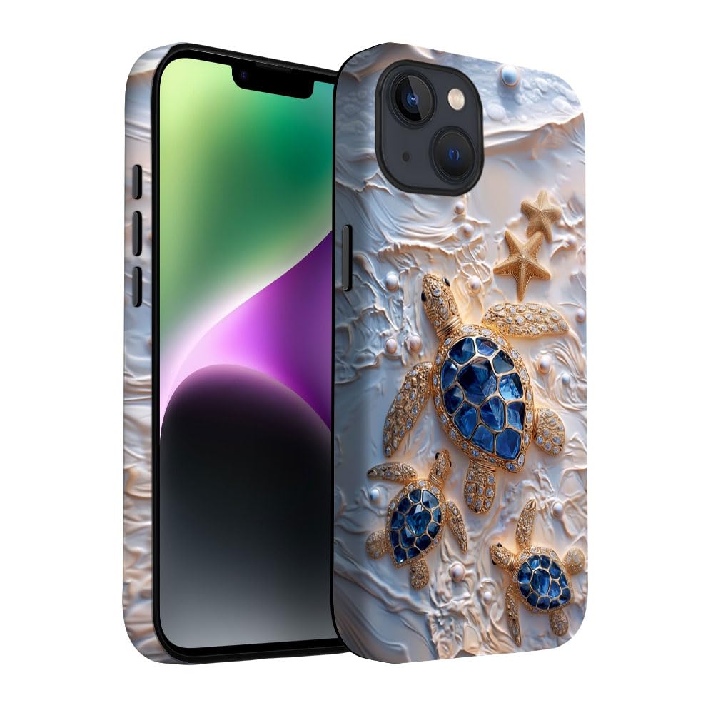 for iPhone 17 Pro Max/iPhone 18 Pro Max Case | Beige Navy Blue Stars | Slim Drop Protection Design