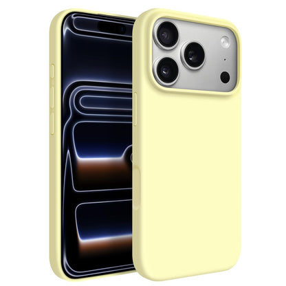 Newseego for iPhone 17 Pro Max Case with Camera Control Button, Solid Color Liquid Silicone Case for Women Girls Men Anti-Scratch Lining Shockproof Drop Protective Cover for iPhone 17 Pro Max-Yellow