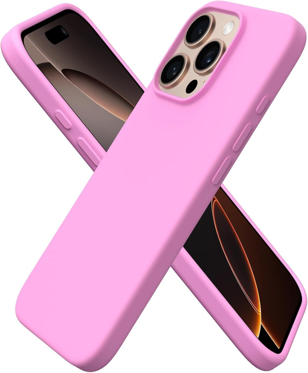 ORNARTO for iPhone 16 Pro Case, Liquid Silicone, Cherry Blossom