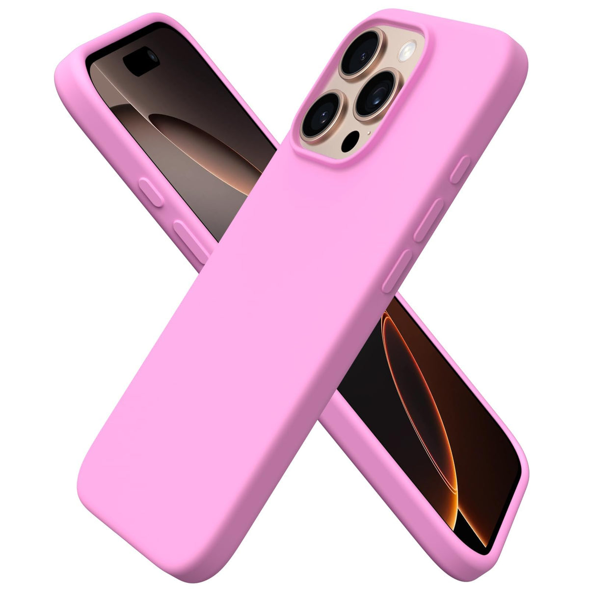 ORNARTO for iPhone 16 Pro Case, Liquid Silicone, Cherry Blossom
