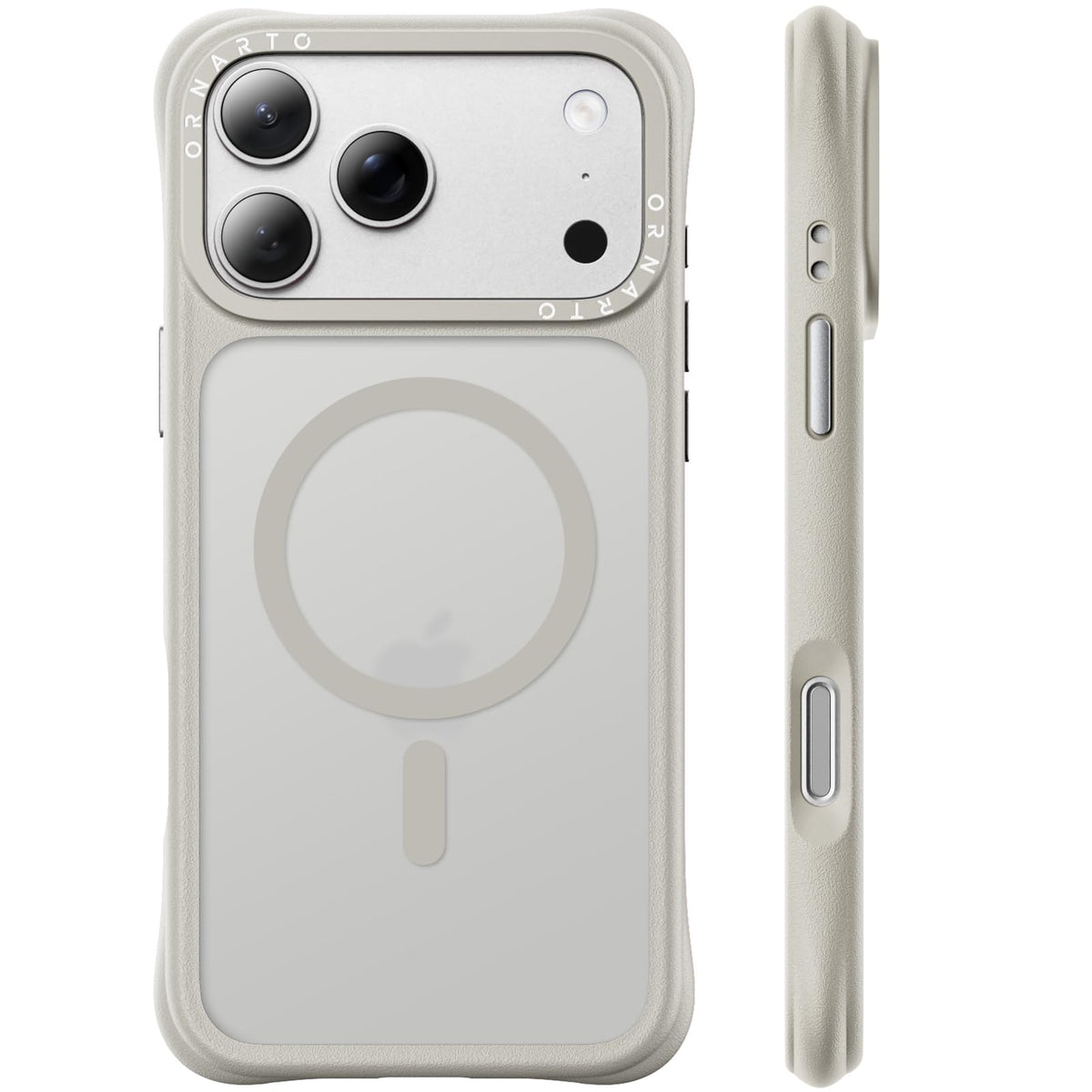 ORNARTO Magnetic for iPhone 17 Pro Max Case, Translucent Matte, Chalk Pink