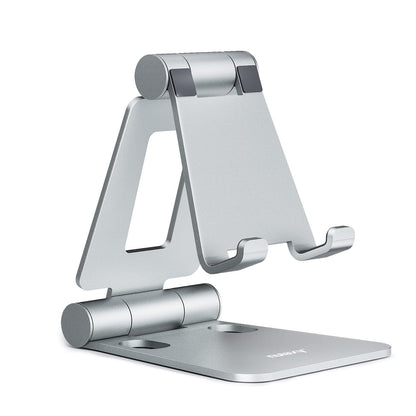 Nulaxy Full Aluminum Dual Folding Cell Phone Stand for Desk, Blue