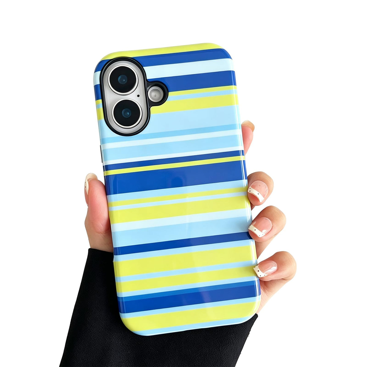 for iPhone 17 Pro Case Cute Yellow Colorful Striped Phone Case