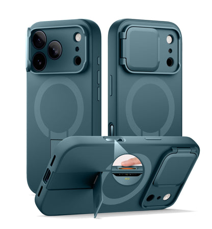 SURITCH for iPhone 17 Pro Max Case with Camera Control Cover, Camera Cover and Adjustable Kickstand, Compatible with MagSafe, Shockproof Bumper Protective Cases 6.9 Inch, Black