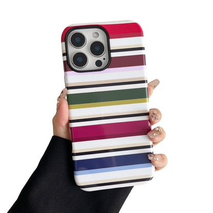 for iPhone 17 Pro Case Cute Yellow Colorful Striped Phone Case