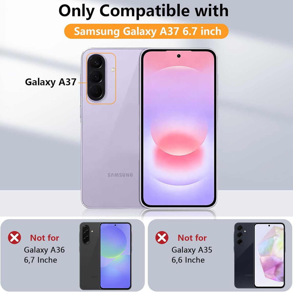 Hensinple for Samsung Galaxy A37 5G Phone Case with Screen Protector, Heavy Duty Military Shockproof Full Body Durable TPU Protective Cover Case for Samsung A37 5G (Black)