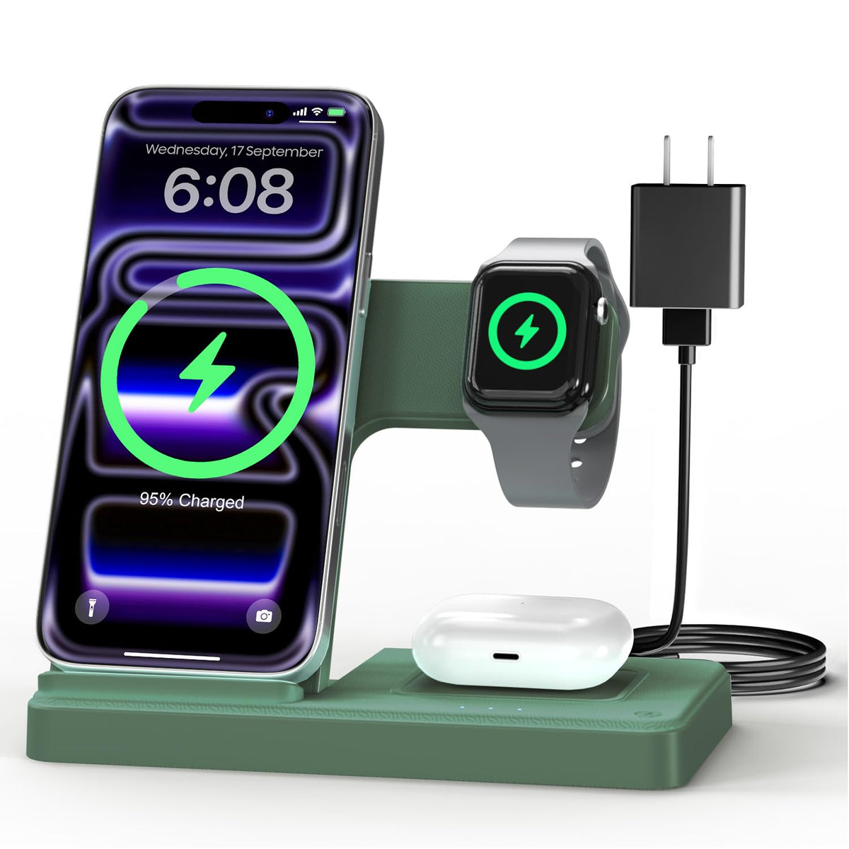 GETPALS Wireless Charger iPhone Charging Station for Apple Multiple Devices