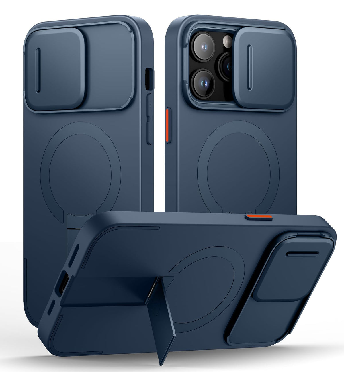 SURITCH for iPhone 17 Pro Max Case with Camera Control Cover, Camera Cover and Adjustable Kickstand, Compatible with MagSafe, Shockproof Bumper Protective Cases 6.9 Inch, Black