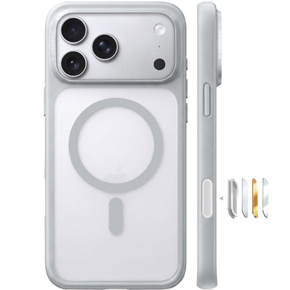 TORRAS Magnetic Shockproof for iPhone 17 Pro Case, Camera Control Silver