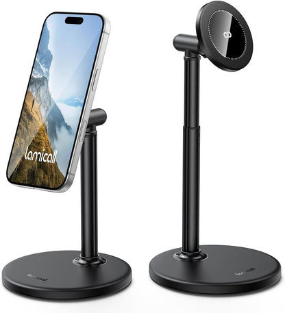 Lamicall Magnetic Phone Stand for Desk, Height Adjustable Holder for iPhone