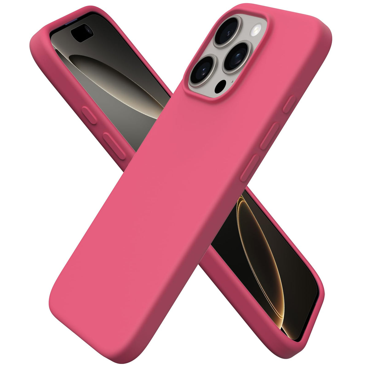 ORNARTO for iPhone 16 Pro Case, Liquid Silicone, Cherry Blossom