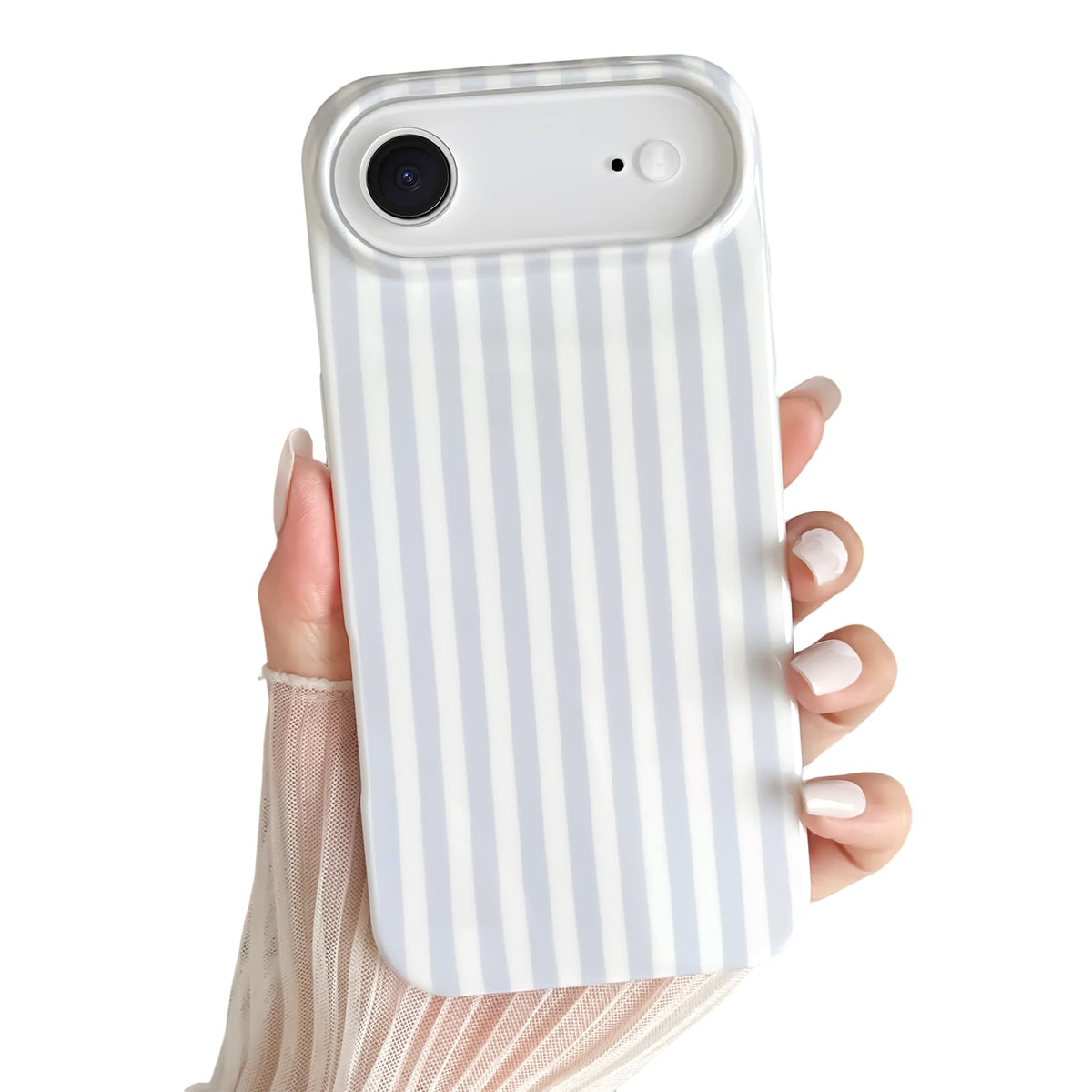 Yeddabox for iPhone 16 Pro Case Cute Striped Phone Case Soft TPU Slim Shockproof Phone Cover for Women Girls, Pink and Yellow