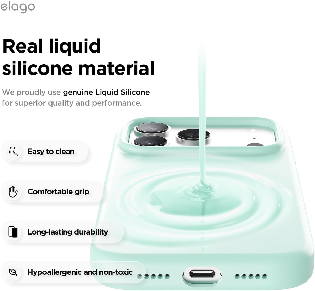 elago Premium Magnetic Silicone Case for iPhone 18 Pro & iPhone 17 Pro