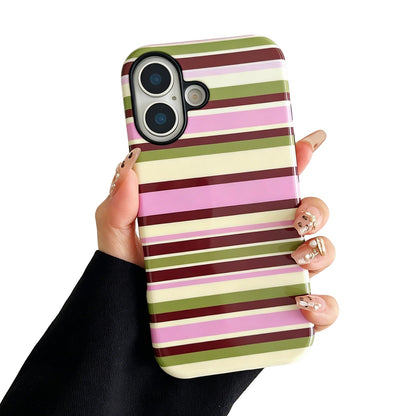 for iPhone 17 Pro Case Cute Yellow Colorful Striped Phone Case