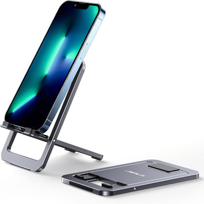JSAUX Fold-Flat Cell Phone Stand 2-Pack, Adjustable Desk Holder-Gray