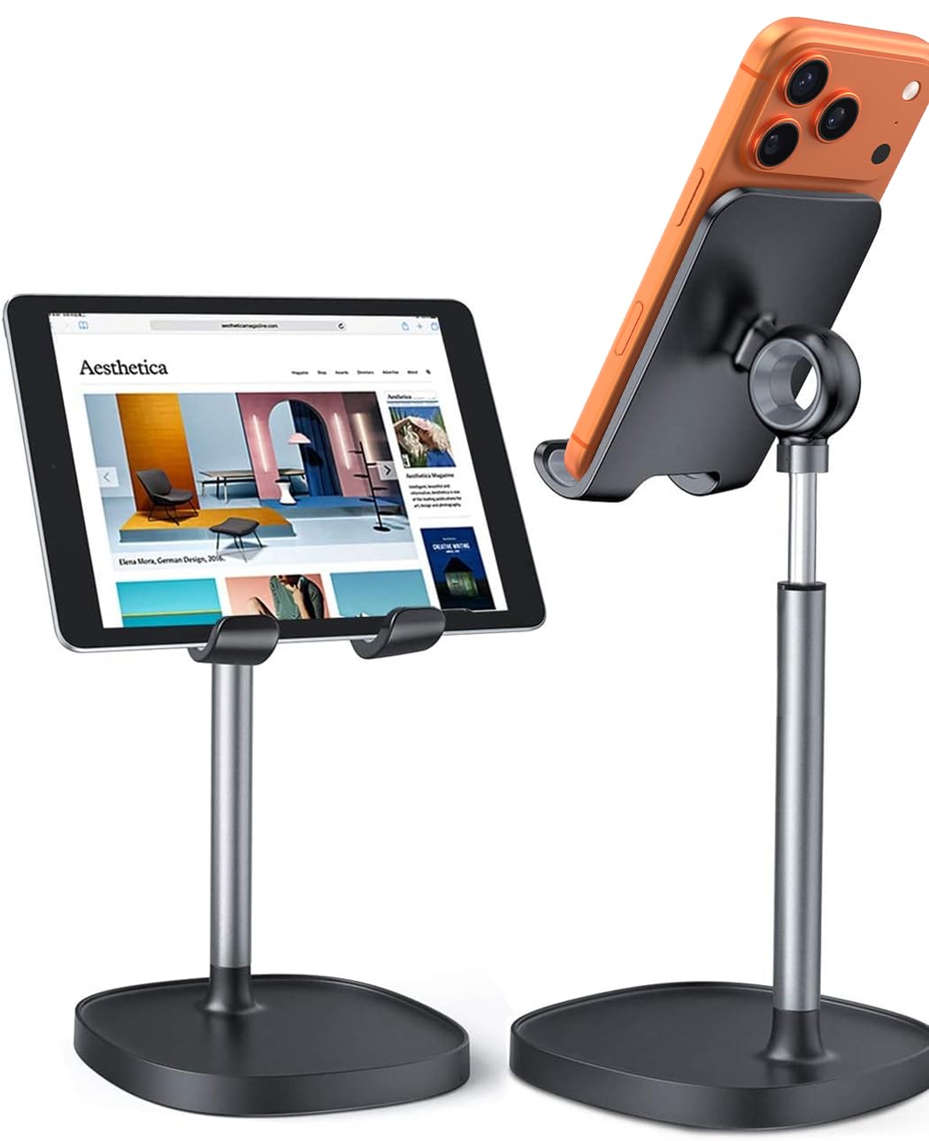 LISEN Cell Phone Stand Adjustable Phone Holer for Desk, Computer Office Desk Accessories for iPhone 16 Holder Women Kitchen Essentials Fits All Mobile Phones Switch Kindle iPads Tablet 4-10in Purple