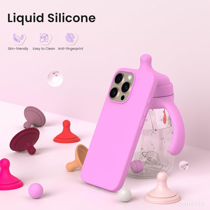 ORNARTO for iPhone 16 Pro Case, Liquid Silicone, Cherry Blossom