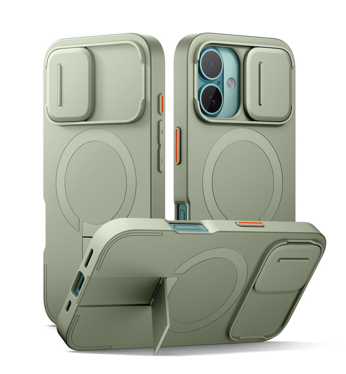 SURITCH for iPhone 17 Pro Max Case with Camera Control Cover, Camera Cover and Adjustable Kickstand, Compatible with MagSafe, Shockproof Bumper Protective Cases 6.9 Inch, Black
