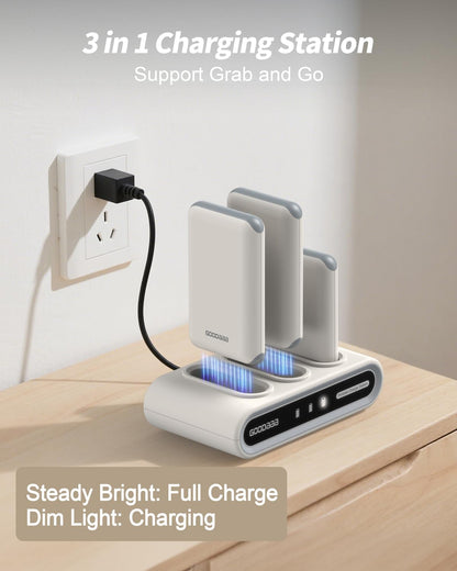 GOODaaa Portable Charger, 3-Pack 10000mAh Slim Power Bank Built in Cables