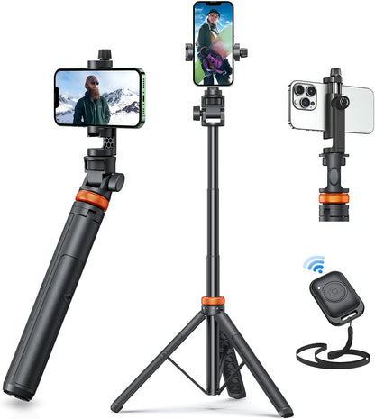 EUCOS 62" Phone Tripod, Tripod for iPhone & Selfie Stick with Remote