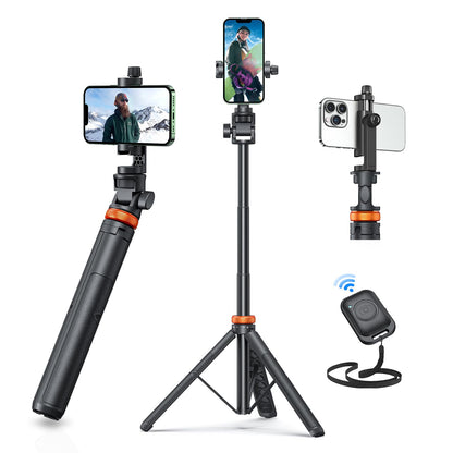 EUCOS 62" Phone Tripod, Tripod for iPhone & Selfie Stick with Remote