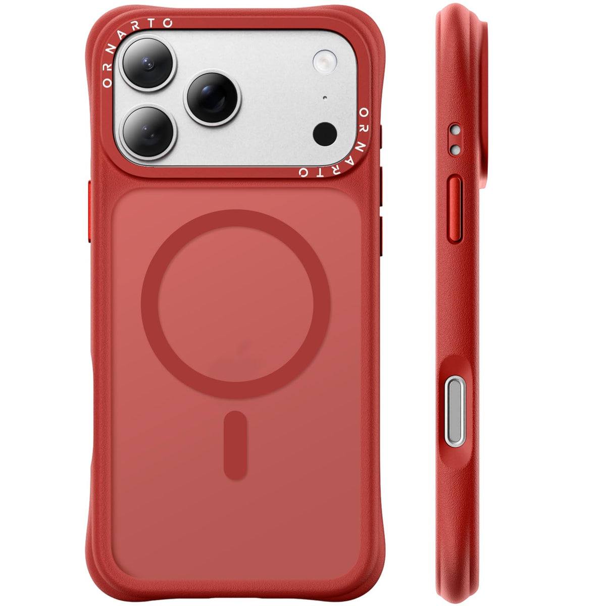 ORNARTO Magnetic for iPhone 17 Pro Max Case, Translucent Matte, Chalk Pink