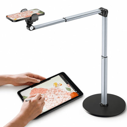 Mistriddle Overhead Phone Stand, 2-Section Telescopic Aluminum Arm