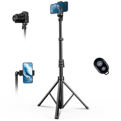 Extendable Phone Tripod for iPhone, Selfie Stick with Remote & Phone Holder