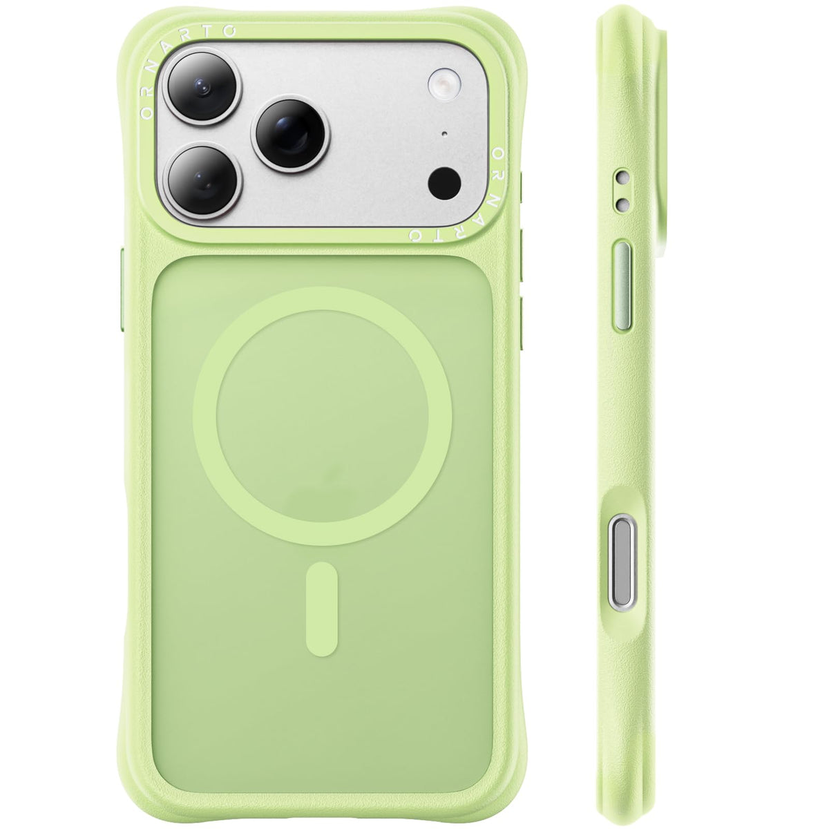 ORNARTO Magnetic for iPhone 17 Pro Max Case, Translucent Matte, Chalk Pink