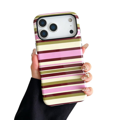 for iPhone 17 Pro Case Cute Yellow Colorful Striped Phone Case