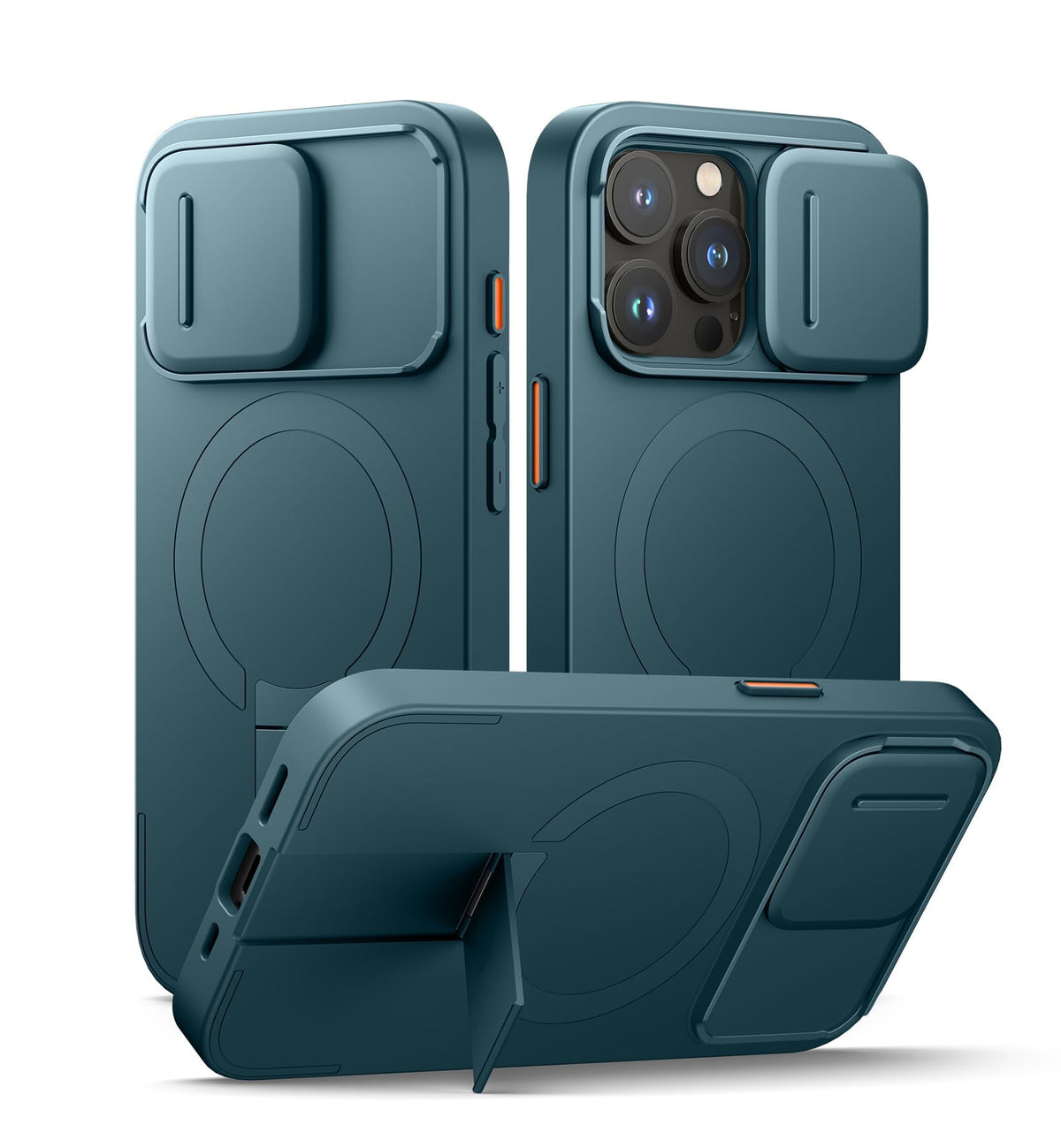 SURITCH for iPhone 17 Pro Max Case with Camera Control Cover, Camera Cover and Adjustable Kickstand, Compatible with MagSafe, Shockproof Bumper Protective Cases 6.9 Inch, Black