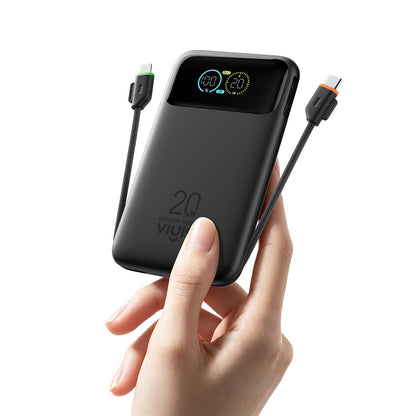 VIYISI Small Power Bank Portable Charger Slim 10000mAh Built-in Cables 20W