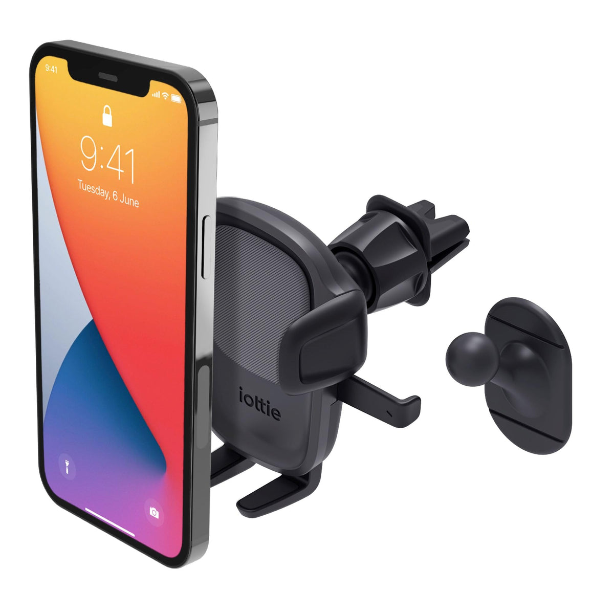 iOttie Easy One Touch Signature Dashboard & Windshield Universal Car Mount Phone Holder Desk Stand with Suction Cup Base and Telescopic Arm for iPhone, Samsung, Google, More Smartphones
