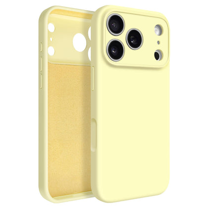 Newseego for iPhone 17 Pro Max Case with Camera Control Button, Solid Color Liquid Silicone Case for Women Girls Men Anti-Scratch Lining Shockproof Drop Protective Cover for iPhone 17 Pro Max-Yellow