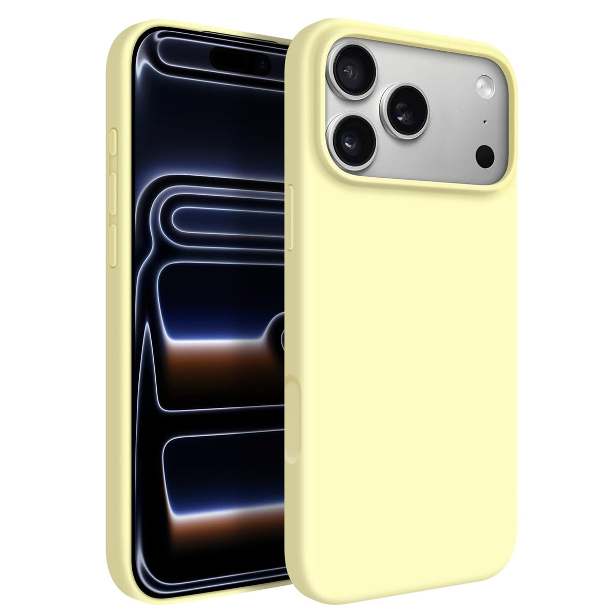 Newseego for iPhone 17 Pro Max Case with Camera Control Button, Solid Color Liquid Silicone Case for Women Girls Men Anti-Scratch Lining Shockproof Drop Protective Cover for iPhone 17 Pro Max-Yellow