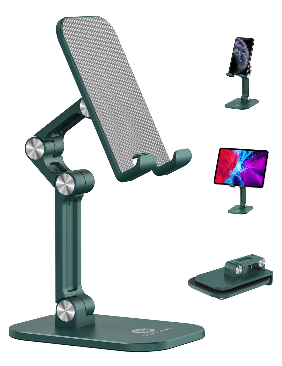 OCYCLONE Phone Stand for Desk, Foldable Cell Phone Stand Holder, Black