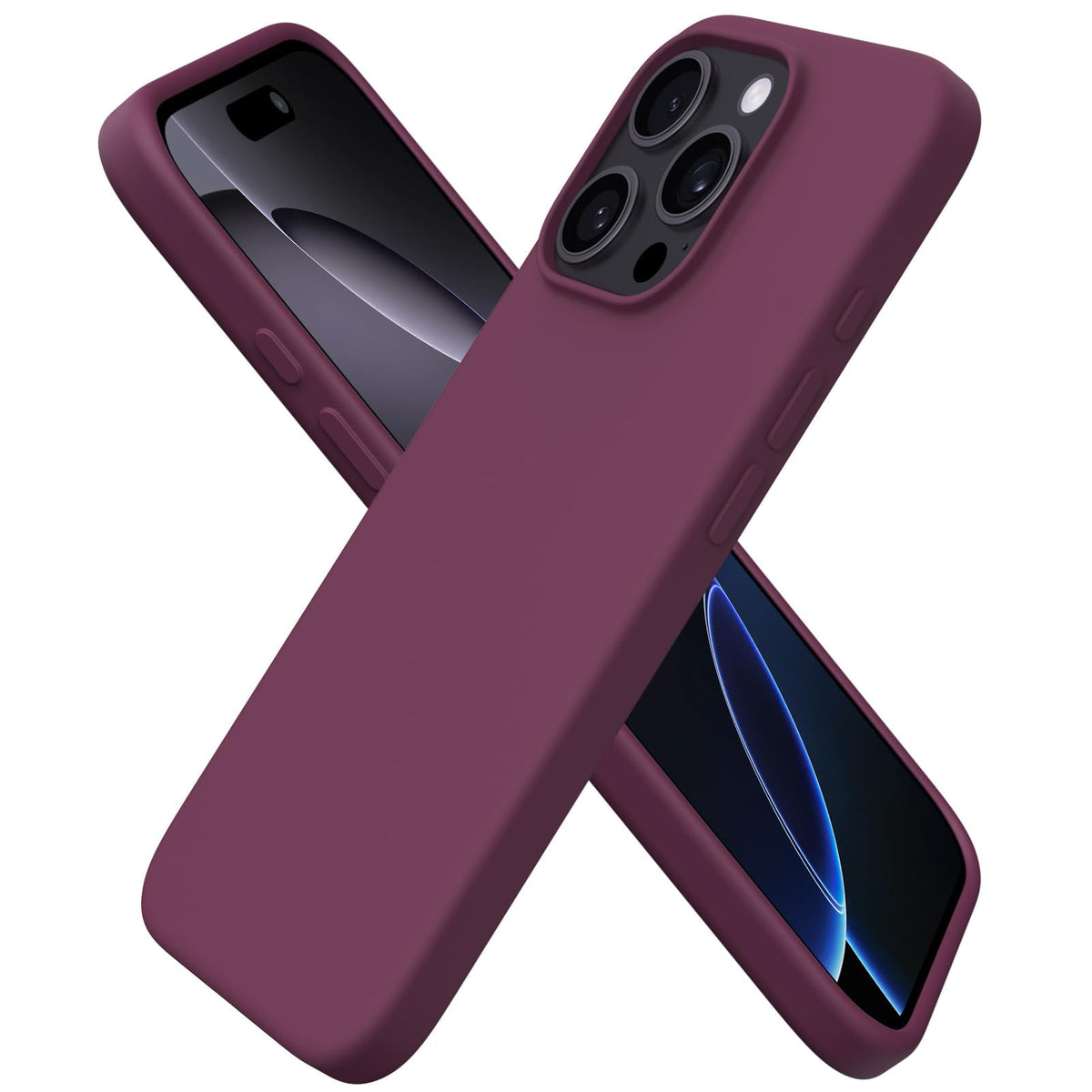 ORNARTO for iPhone 16 Pro Case, Liquid Silicone, Cherry Blossom