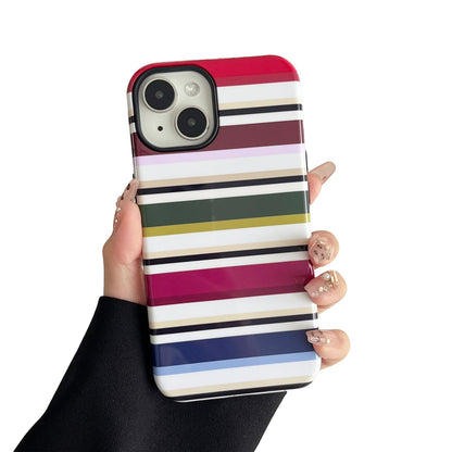 for iPhone 17 Pro Case Cute Yellow Colorful Striped Phone Case