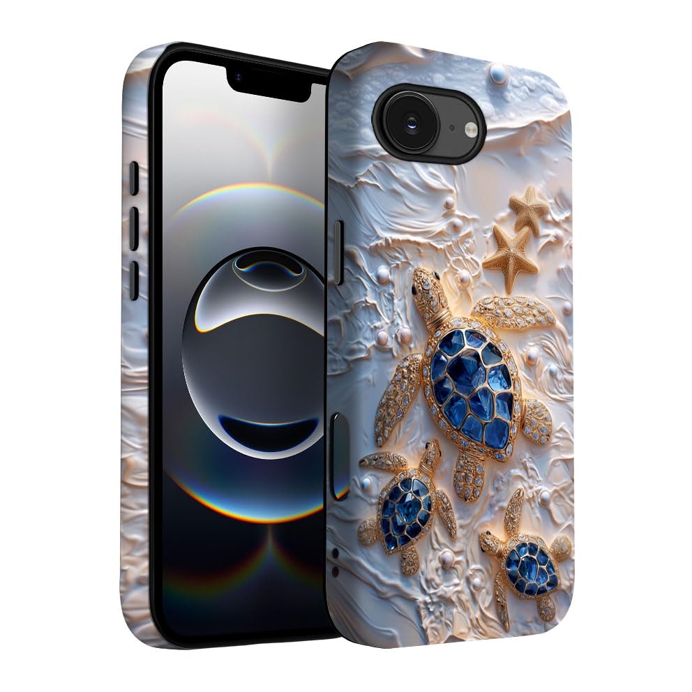 for iPhone 17 Pro Max/iPhone 18 Pro Max Case | Beige Navy Blue Stars | Slim Drop Protection Design